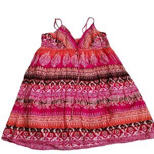 summer mini dress plus size 1X multicolor Honeycomb black 100% cotton‎